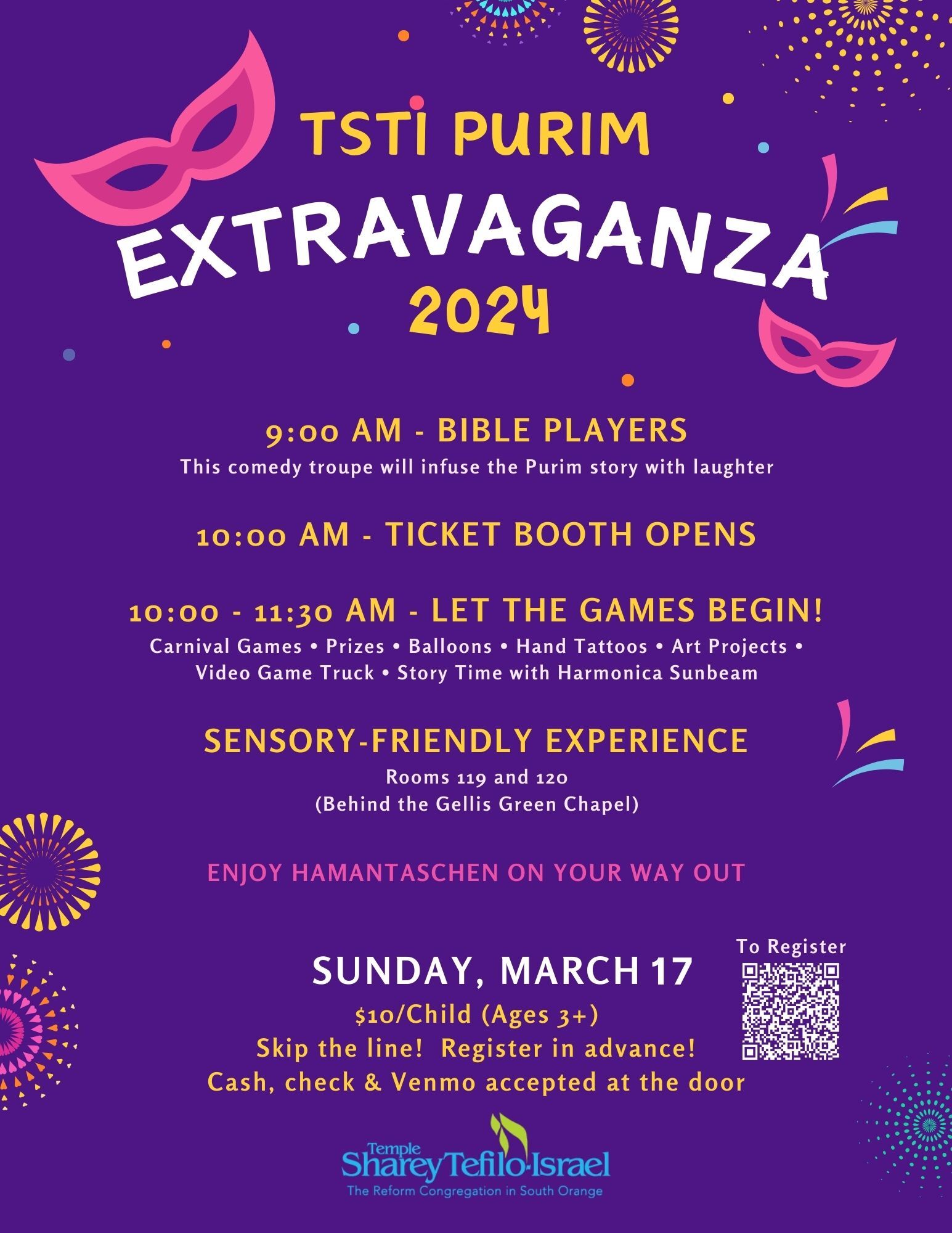 Purim Extravaganza : Temple Sharey Tefilo-Israel